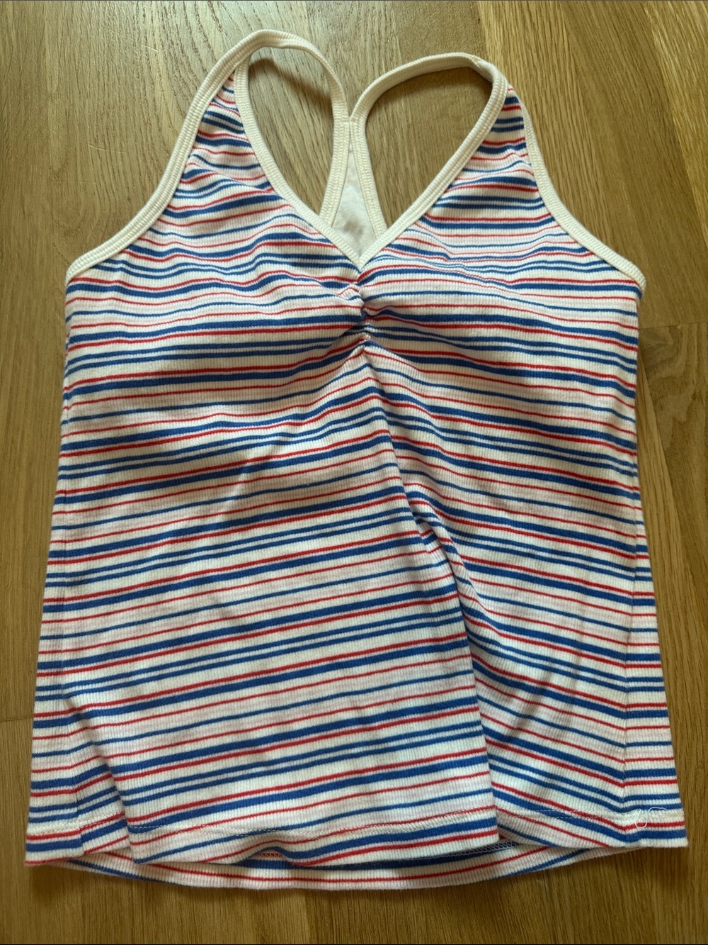 Striped Tank Top in Cream, Blue & Red